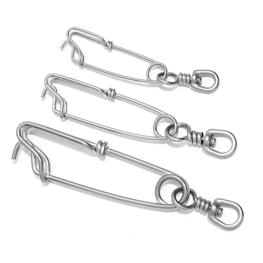 Fishing Swivel Connector - ตะขอเกี่ยวสายยาวสแตนเลส 10 ชิ้น ขนาด 8 ซม.
