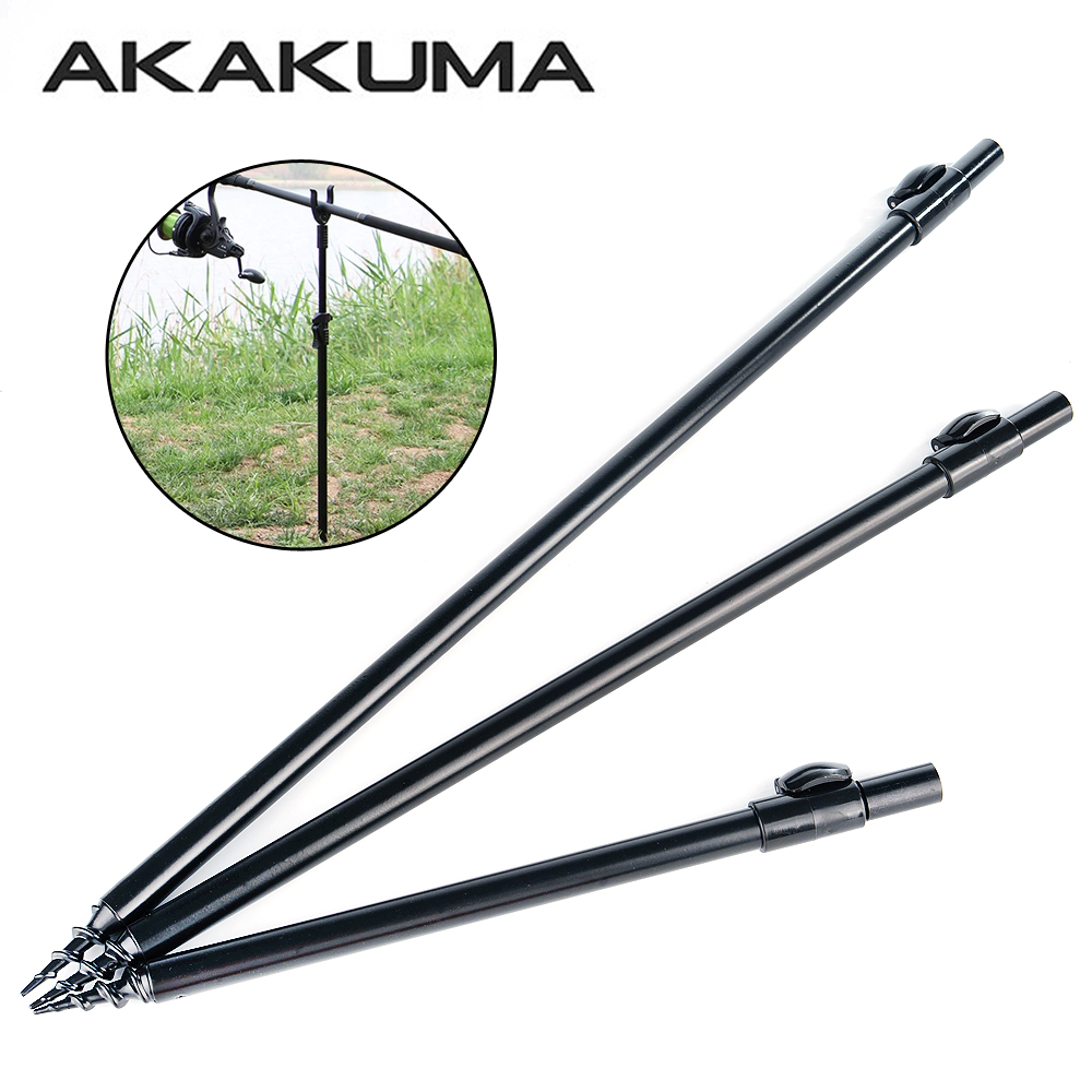 Telescopic Fishing Rod - ขาตั้งคันเบ็ดแบบยืดหดได้ ทำจากอะลูมิเนียมอัลลอยด์ พร้อมขาเสียบแบบมีเกลียวและระบบล็อคปลดเร็ว สีดำ