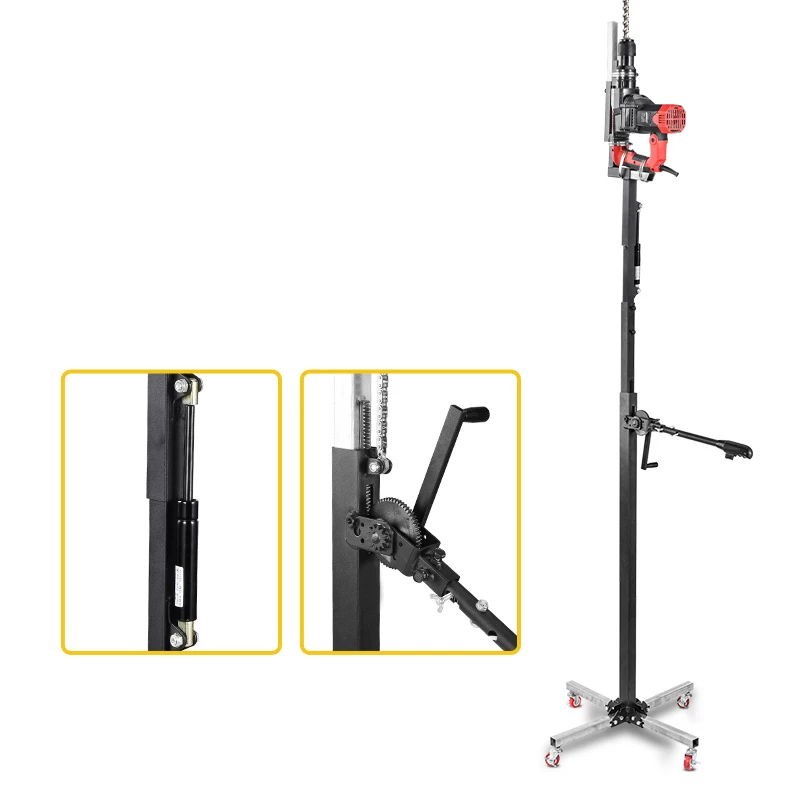 Telescopic Fishing Rod - แท่นยึดสว่านไฟฟ้าแบบไฮดรอลิก ปรับระดับได้ พร้อมเหล็กเสริม สำหรับเจาะเพดาน รองรับการใช้งานกับสว่านกระแทก และสว่านเจาะแบบยึดติด