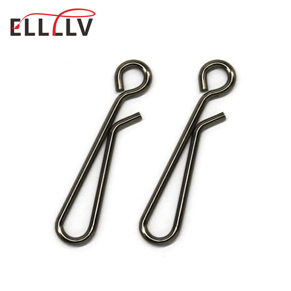 Fishing Swivel Connector - 100 ชิ้นตกปลาน้ําเค็มสแตนเลสเปิดตา Hangling Snap Quick Change