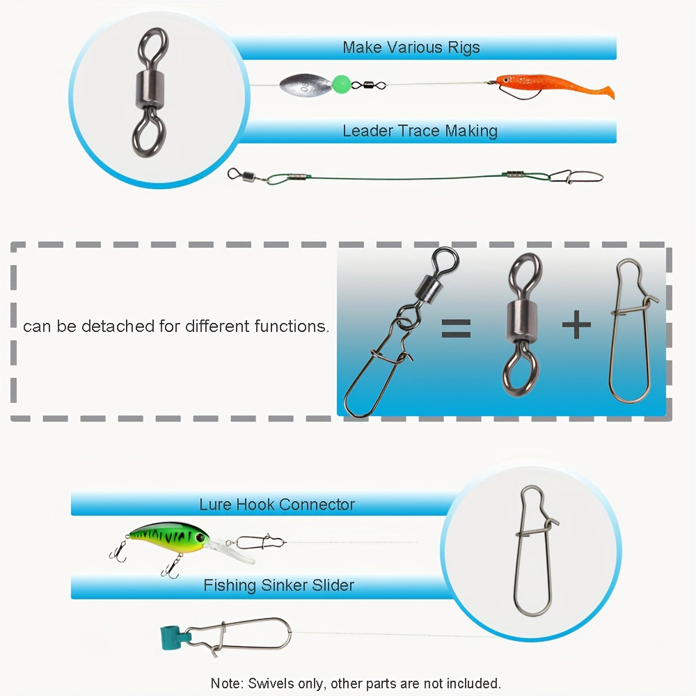 95/210 ชิ้นชุดอุปกรณ์เชื่อมต่อ - Fishing Swivel Connector บทวิจารณ์และราคา