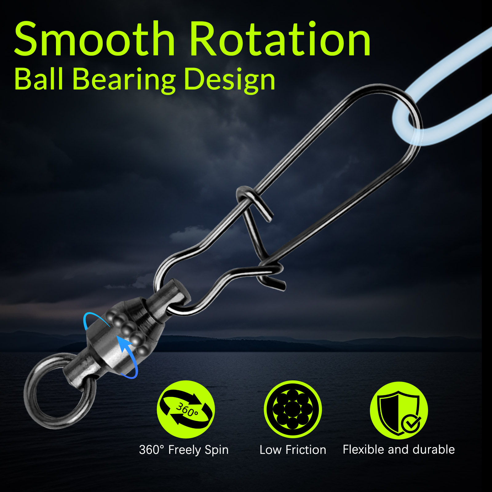ตัวเชื่อมสายเบ็ดตกปลาแบบหมุนได - Fishing Swivel Connector บทวิจารณ์และราคา