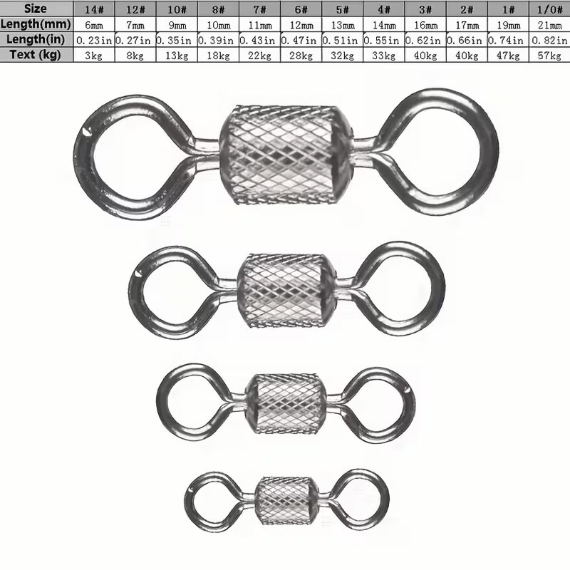 100PCS ตกปลาหมุนหมุนตัวเชื่อมต - Fishing Swivel Connector บทวิจารณ์และราคา