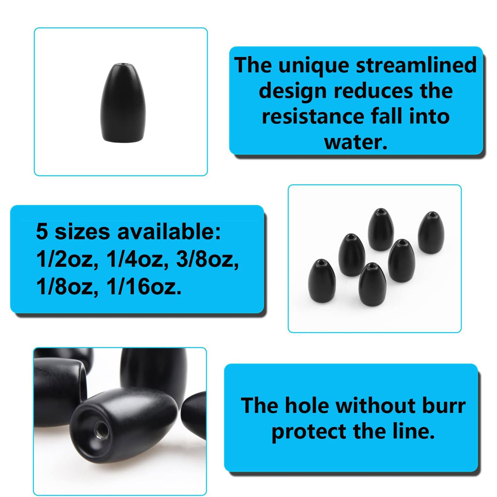 ทังสเตนเหล็กตกปลาน้ําหนัก Bull - Tungsten Sinkers บทวิจารณ์และราคา